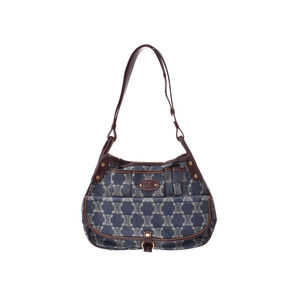Celine shoulder bag blue Black macadam denim leather